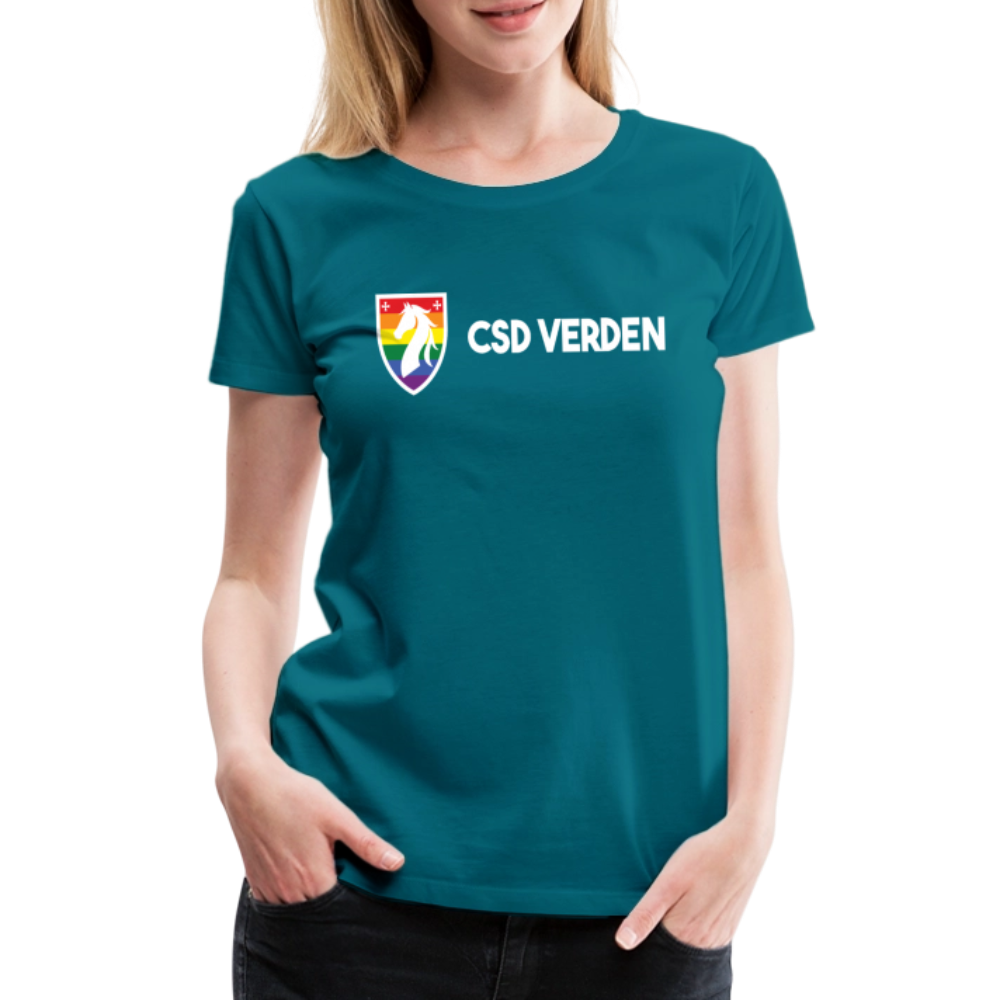 CSD Verden Premium Pride T-Shirt Tailiert Doppelseitig - Divablau