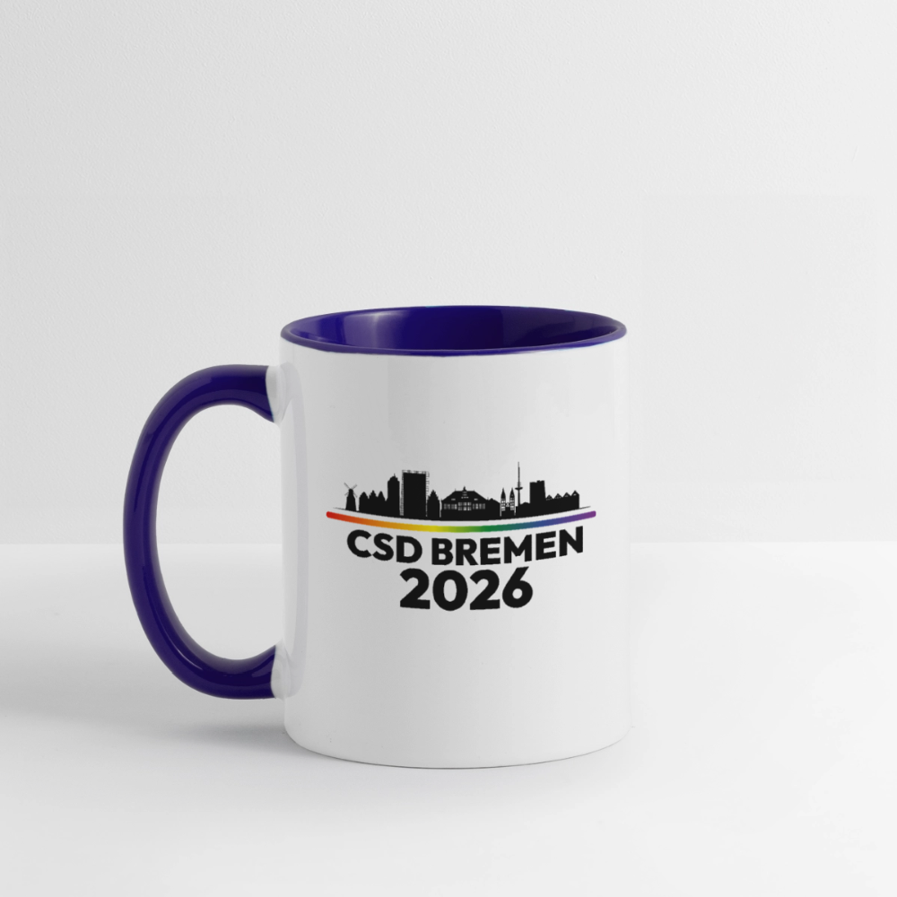 CSD BREMEN 2026 Pride Tasse zweifarbig - Weiß/Kobaltblau