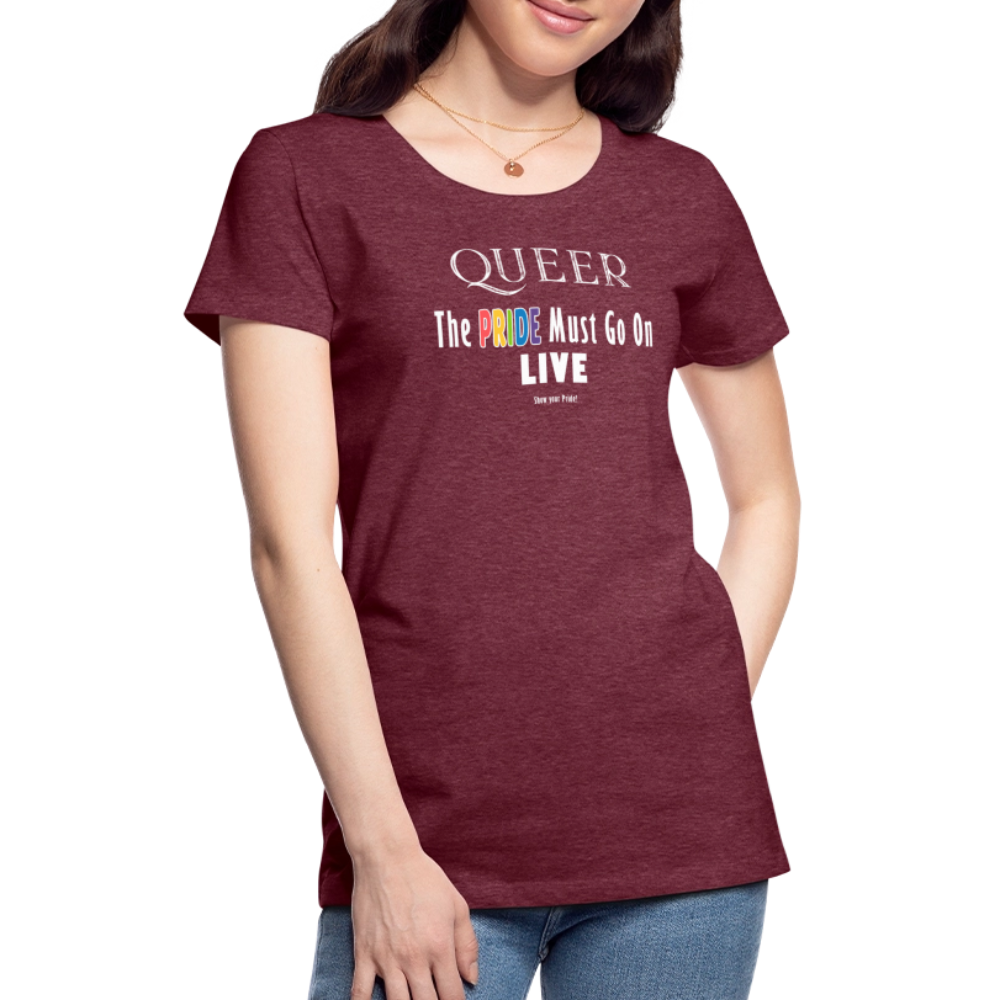 PRIDE Must Go On T-Shirt Germany Tour 2025 - tailiert (bordeauxrot) - Bordeauxrot meliert