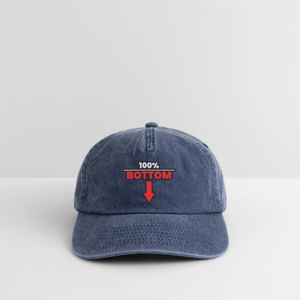 100% BOTTOM [PFEIL] | Kink Fetish Pride Vintage Cap - Vintage Denim