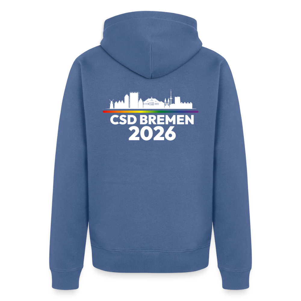 CSD BREMEN 2026 PRIDE | Premium Kapuzenjacke - Taubenblau