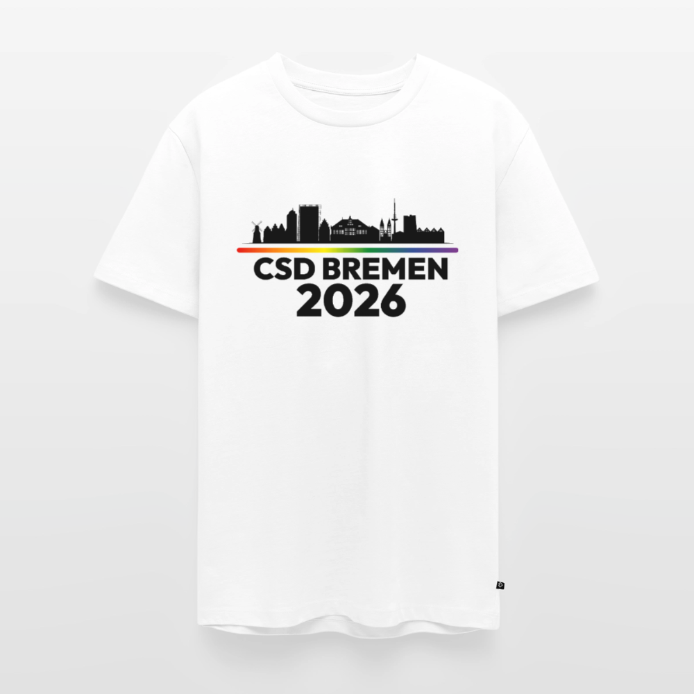 CSD BREMEN 2026 Pride Premium T-Shirt Weiß dunkle Schrift - Weiß