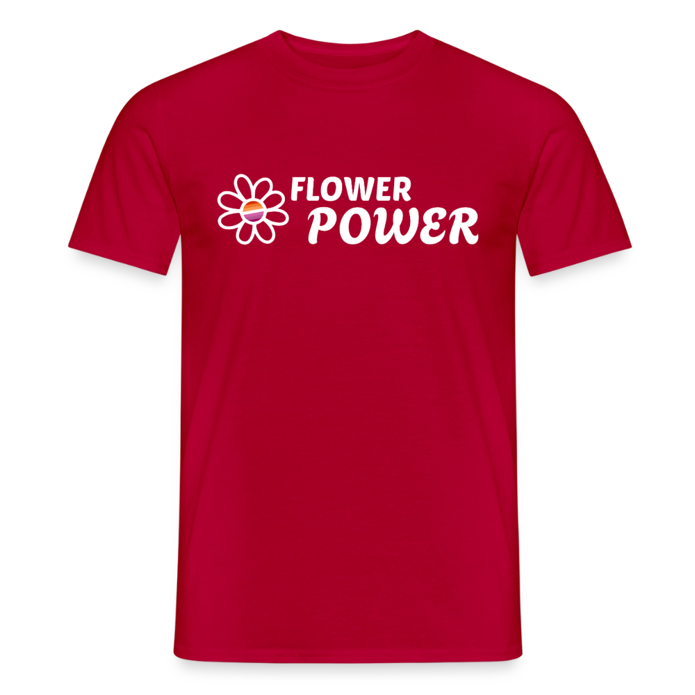 Flower Power Lesbisch T-Shirt | Retro WLW Pride LGBTQ - Rot