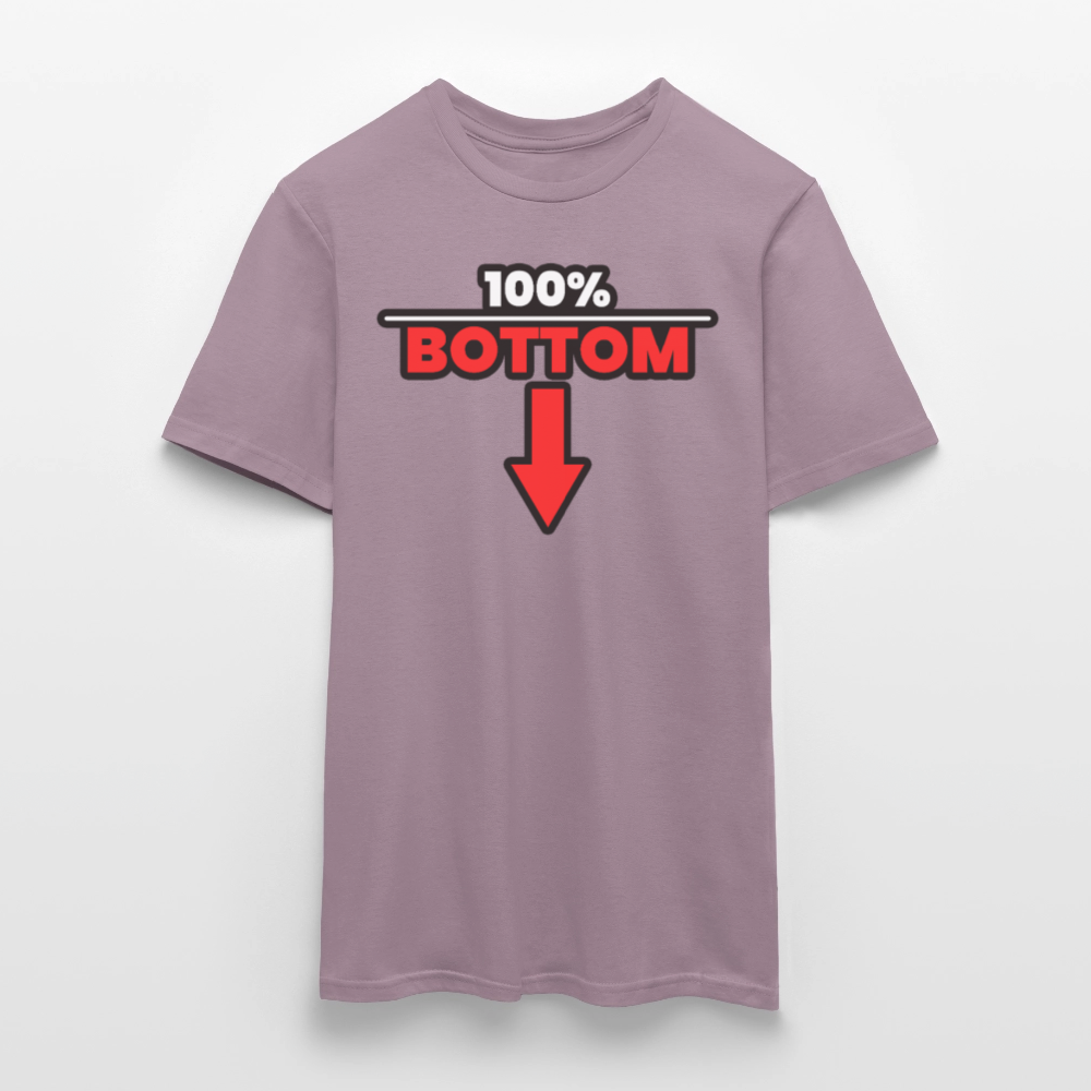 100% BOTTOM [PFEIL] | Kink Fetish Pride T-Shirt - Lilagrau 