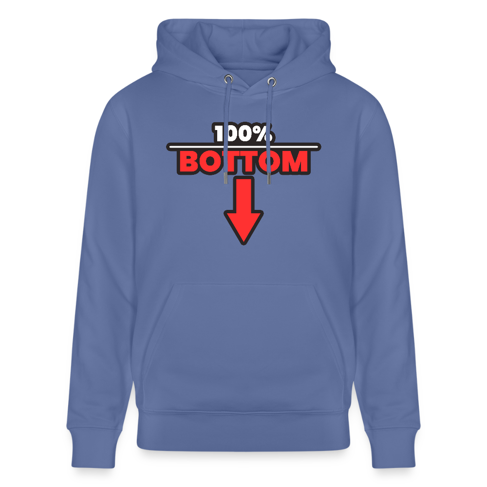 100% BOTTOM [PFEIL] | Kink Fetish Pride Bio-Hoodie Unisex - Blau