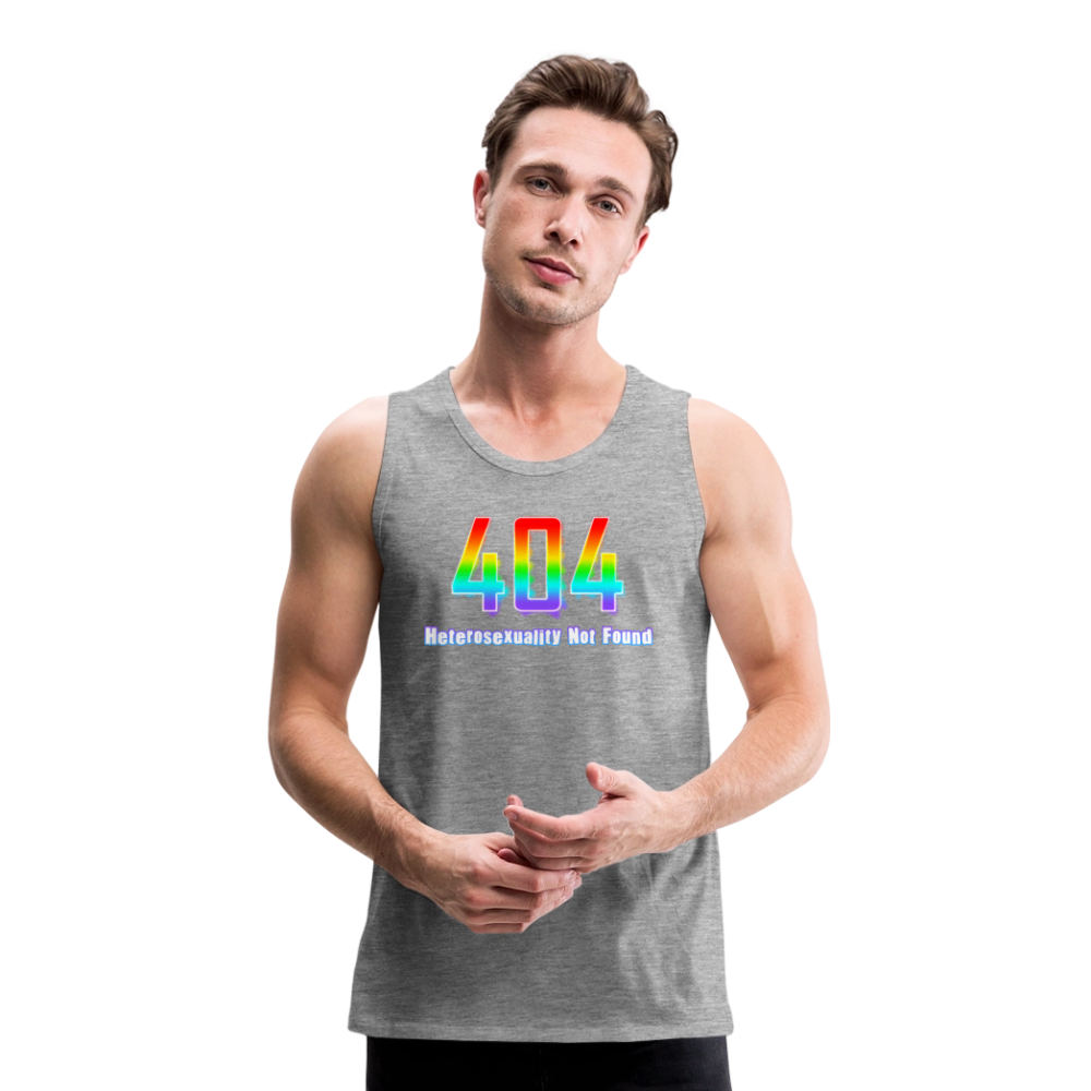 Error 404 Heterosexuality Not Found Premium Tank Top - Grau meliert