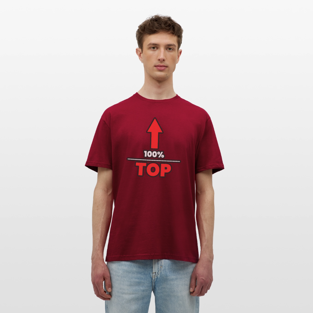 100% TOP [PFEIL] | Kink Fetish Pride T-Shirt - Ziegelrot