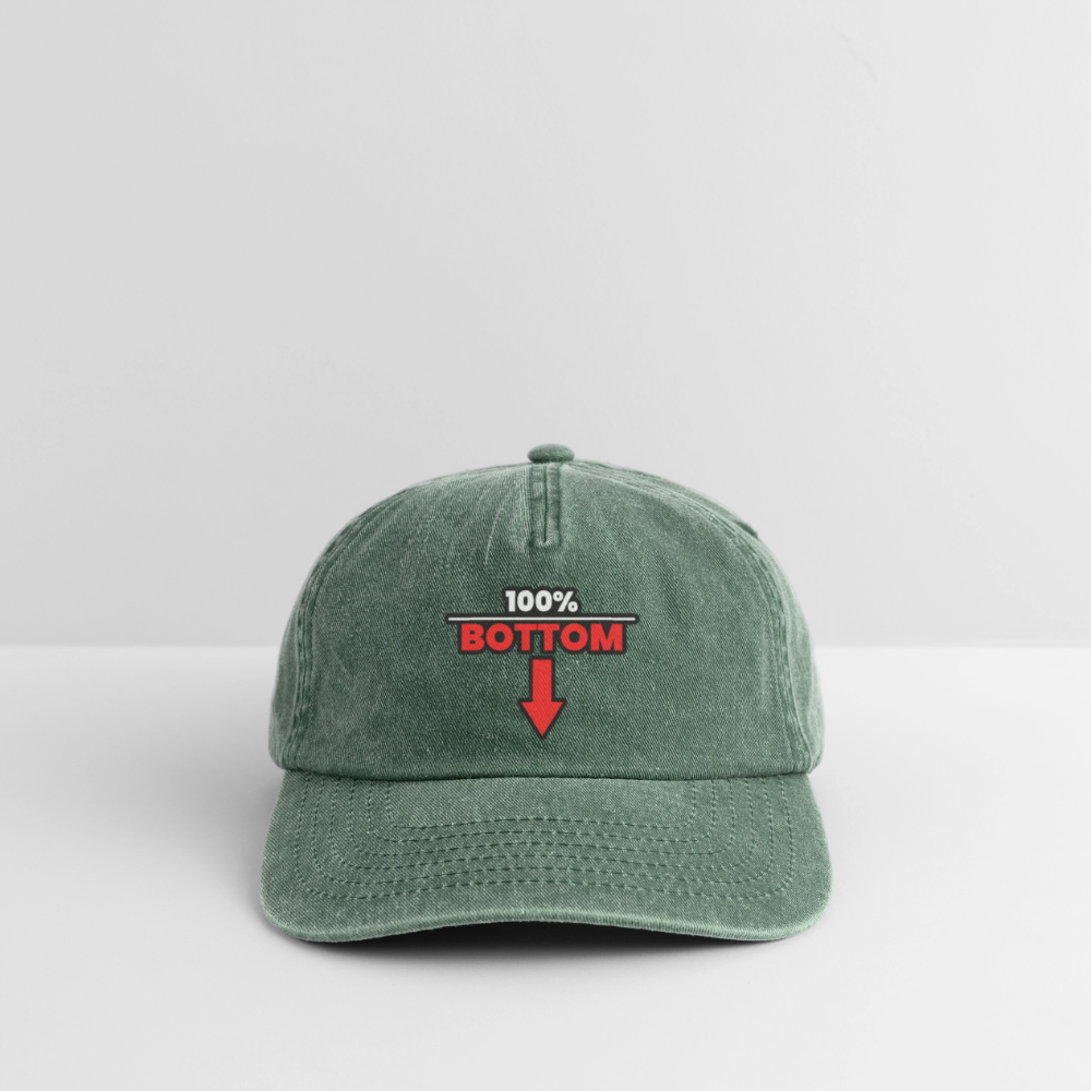 100% BOTTOM [PFEIL] | Kink Fetish Pride Vintage Cap - Vintage Flaschengrün 