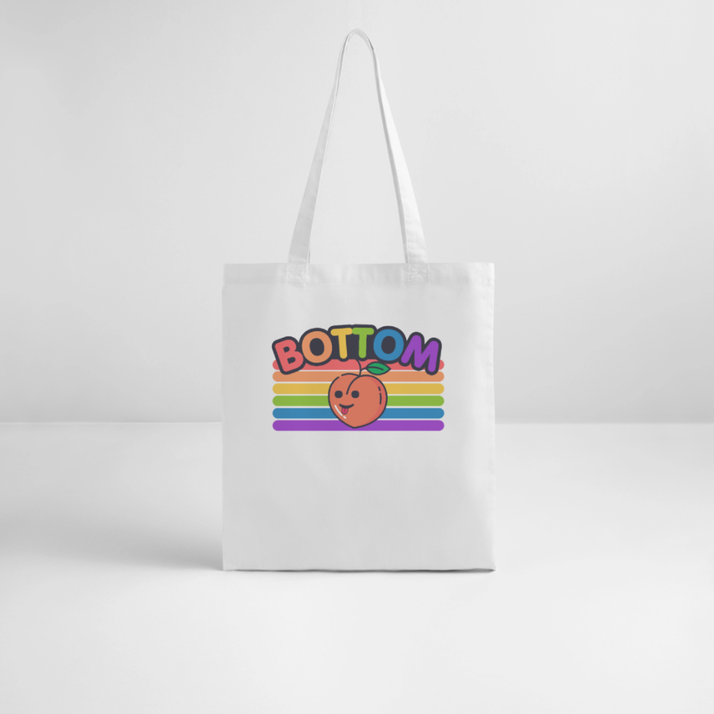 Bottom Gay | Pride Bio-Stoffbeutel - Weiß
