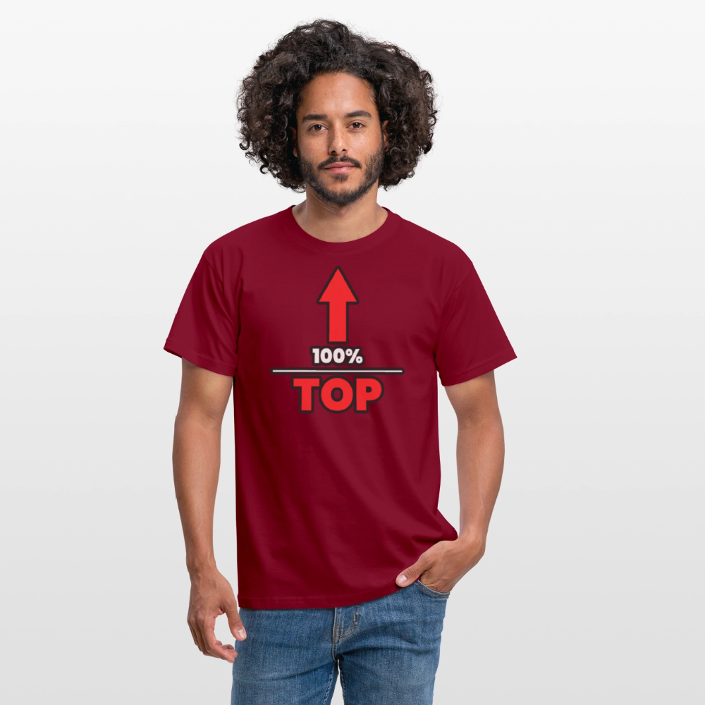 100% TOP [PFEIL] | Kink Fetish Pride T-Shirt - Ziegelrot