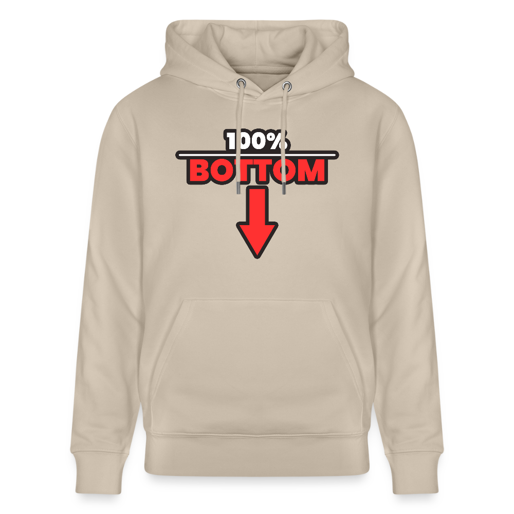 100% BOTTOM [PFEIL] | Kink Fetish Pride Bio-Hoodie Unisex - Beige