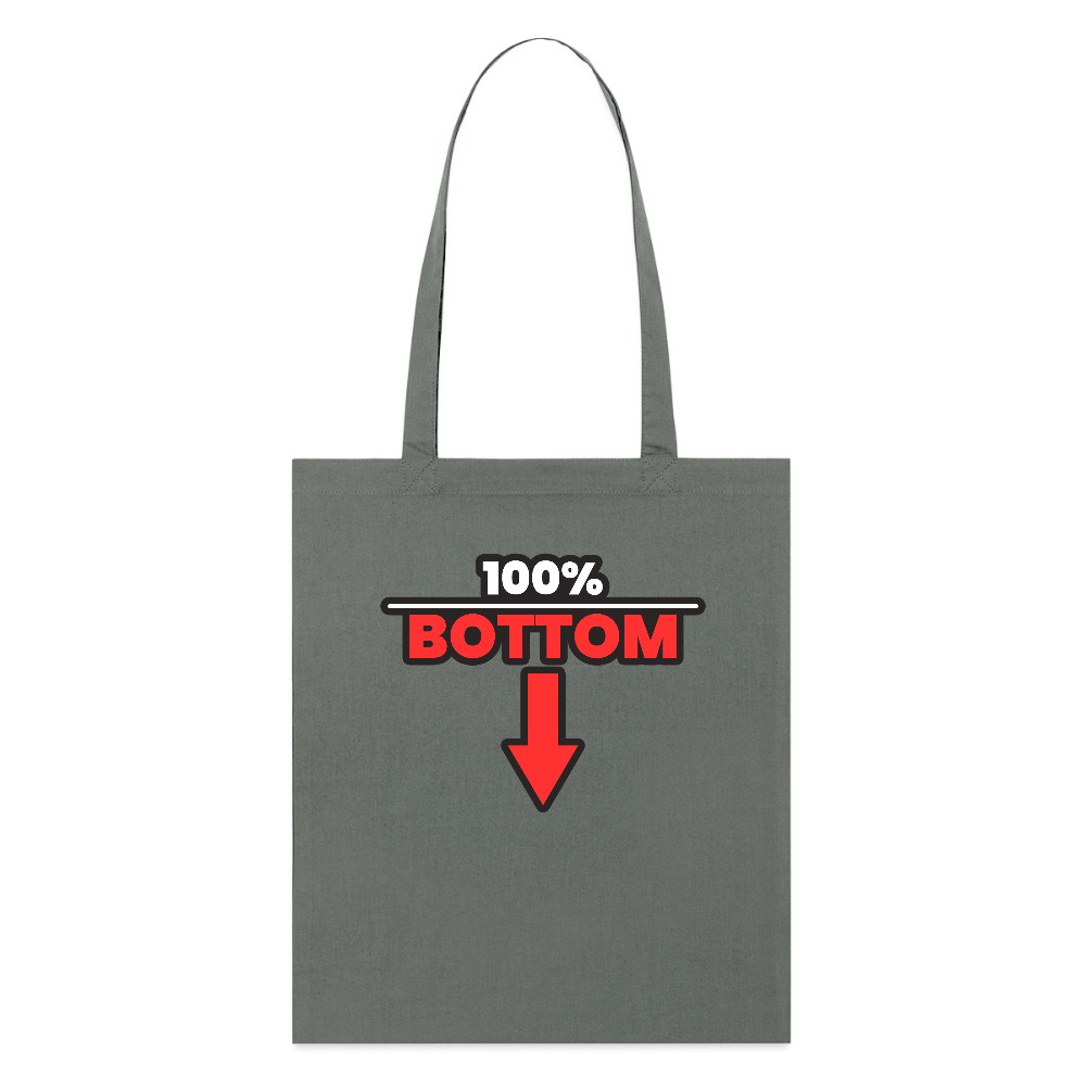 100% BOTTOM [PFEIL] | Kink Fetish Pride Bio-Stoffbeutel - Anthrazit