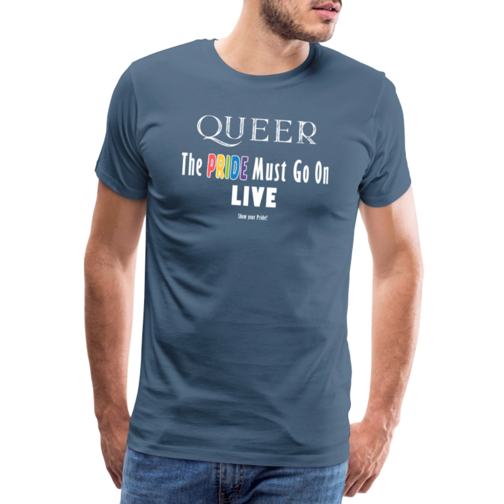 PRIDE Must Go On T-Shirt Germany Tour 2025 (weiße Schrift) - Blaugrau