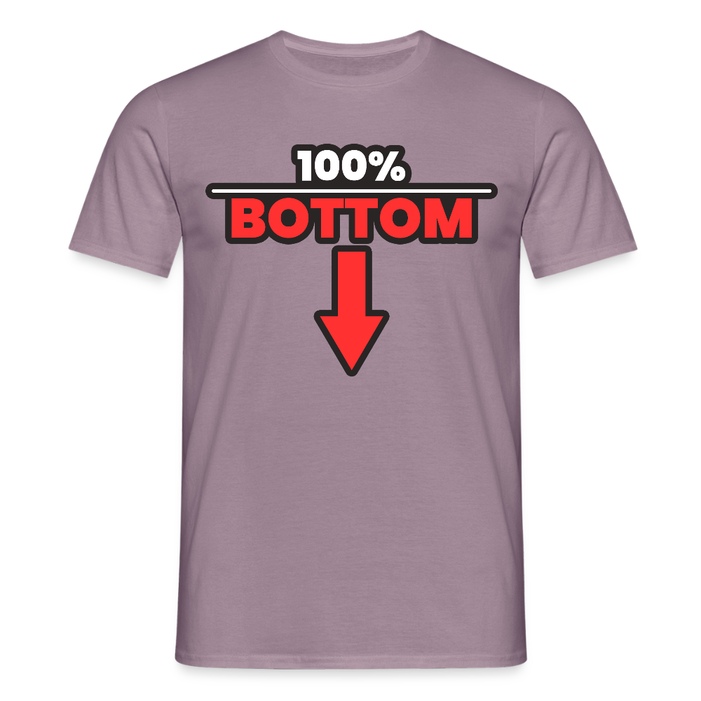 100% BOTTOM [PFEIL] | Kink Fetish Pride T-Shirt - Lilagrau 