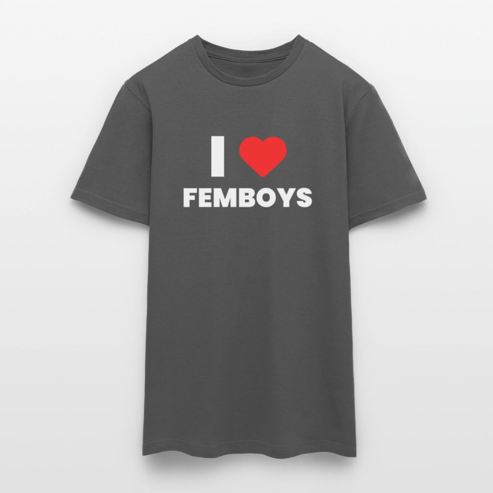 I LOVE FEMBOYS | Kink Fetish Pride T-Shirt - Anthrazit