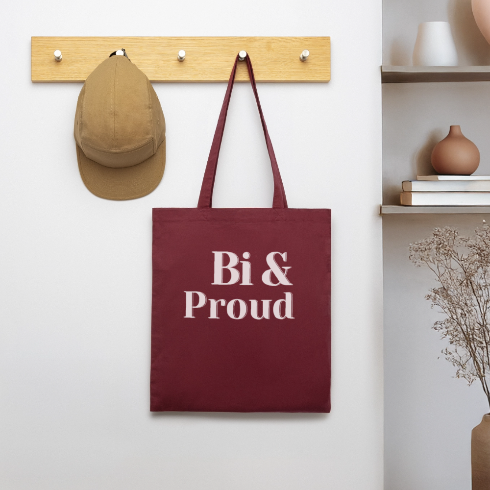 Bi & Proud | Pride Bio-Stoffbeutel [SIMPLE] - Burgunderrot