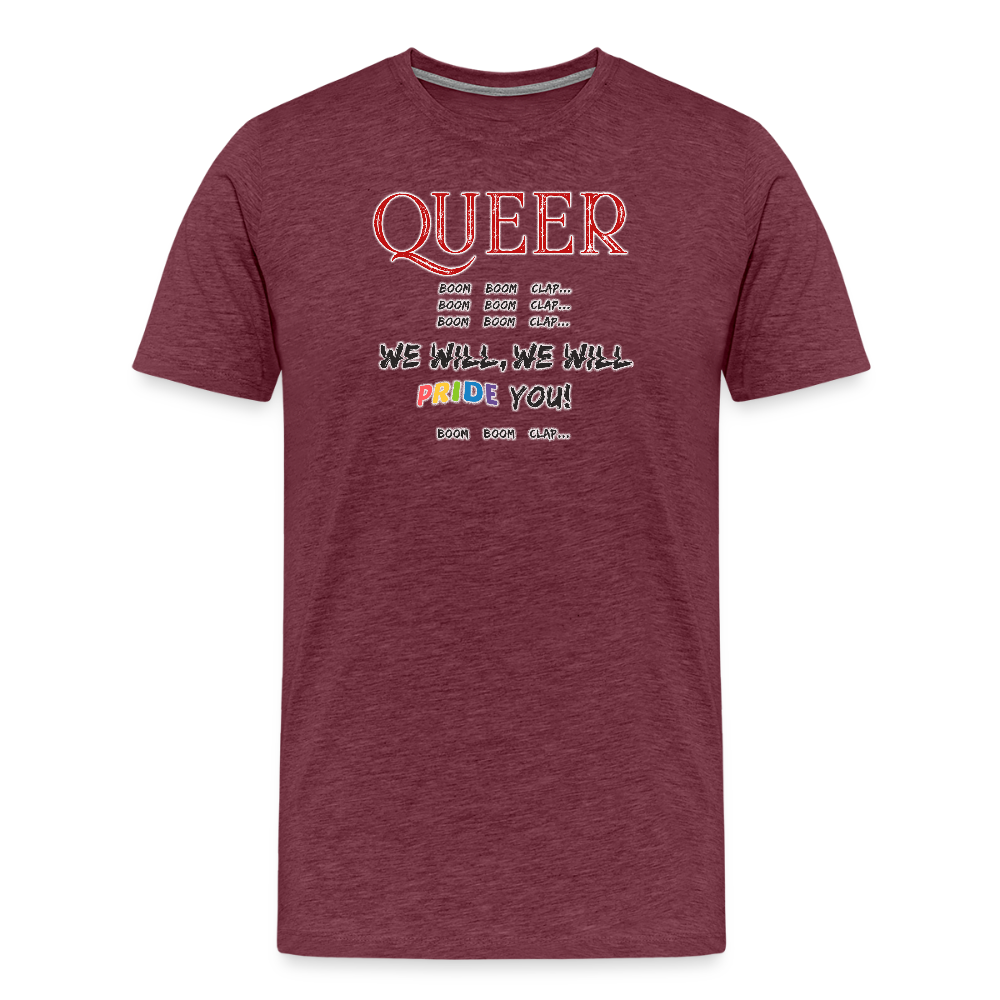 Pride T-Shirt QUEER | Germany Tour 2025 - Bordeauxrot meliert