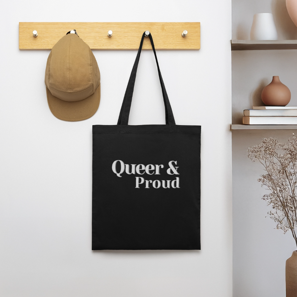 Queer & Proud | Pride Bio-Stoffbeutel [SIMPLE] - Schwarz