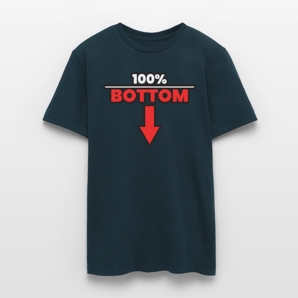 100% BOTTOM [PFEIL] | Kink Fetish Pride T-Shirt - Navy