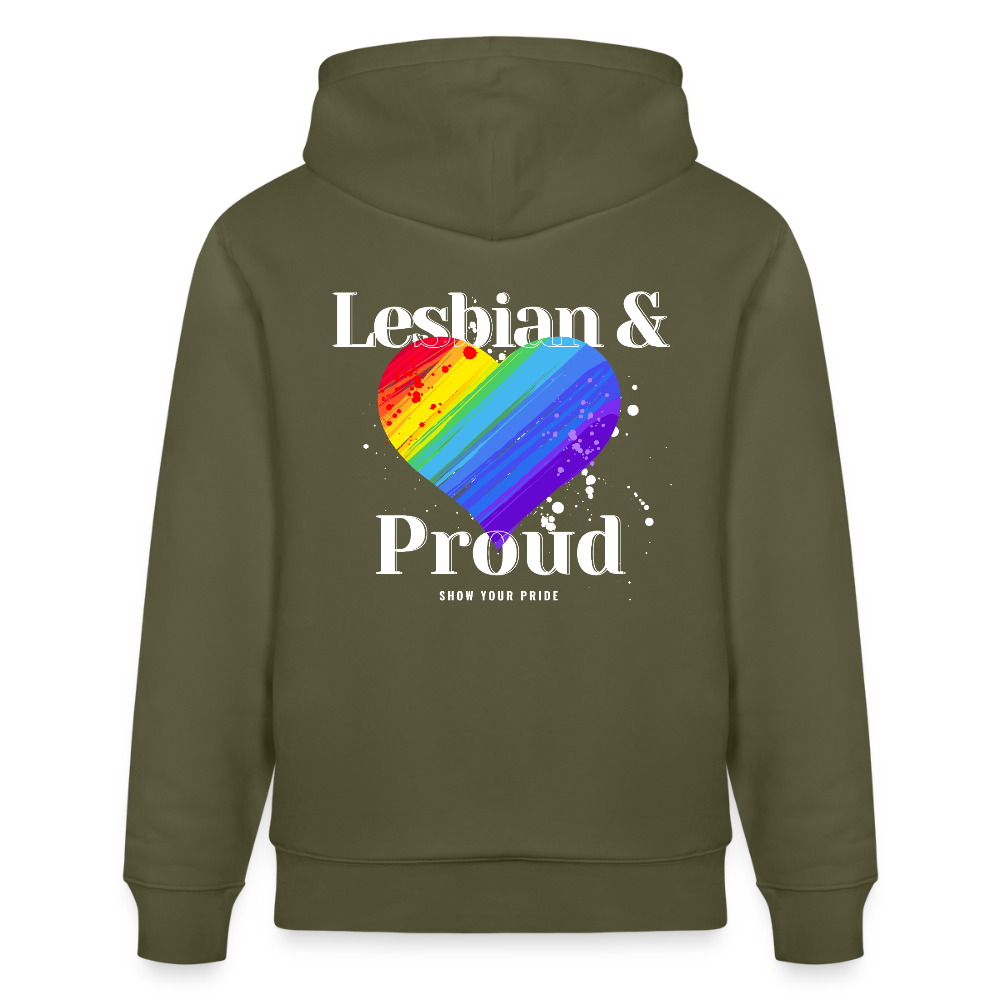 Lesbian & Proud | Pride Bio-Hoodie Unisex - Khaki Grün