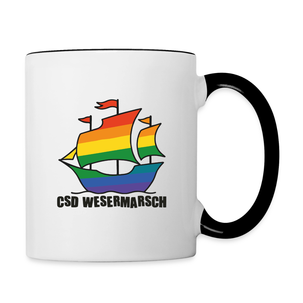 CSD Wesermarsch Pride Tasse zweifarbig - Weiß/Schwarz