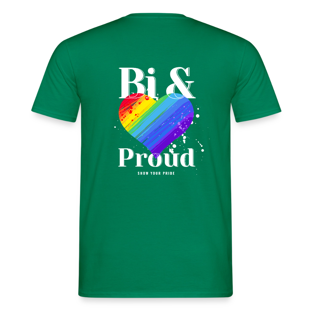 Bi & Proud | Regenbogenherz Pride T-Shirt - Kelly Green