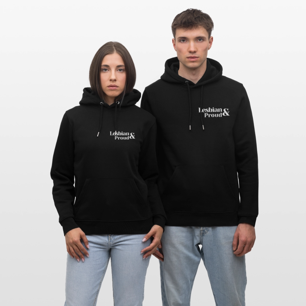 Lesbian & Proud | Pride Bio-Hoodie Unisex - Schwarz