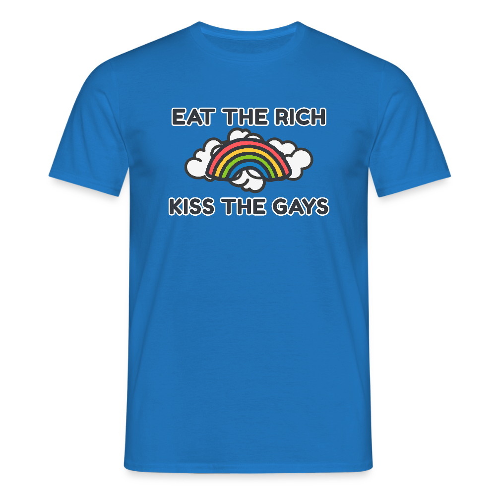 Eat the Rich, Kiss the Gays! T-Shirt - Royalblau
