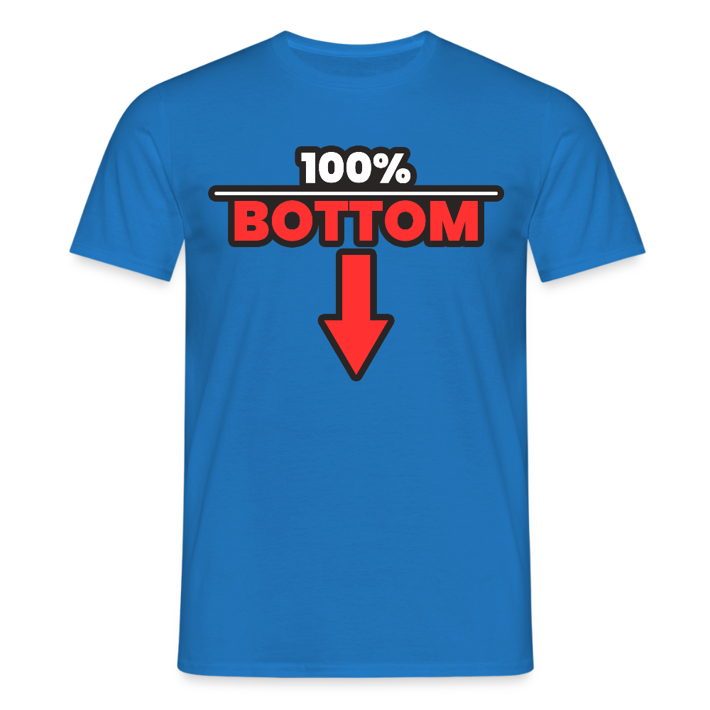 100% BOTTOM [PFEIL] | Kink Fetish Pride T-Shirt - Royalblau
