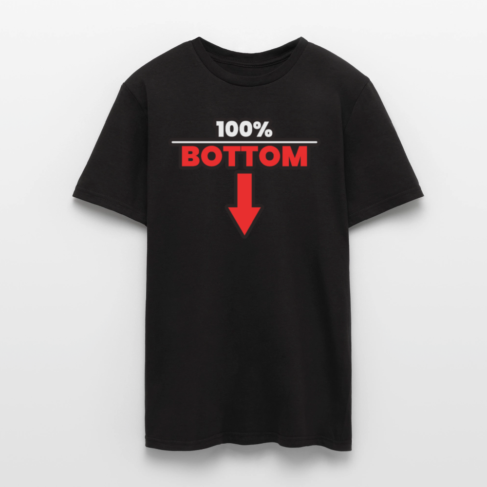 100% BOTTOM [PFEIL] | Kink Fetish Pride T-Shirt - Schwarz