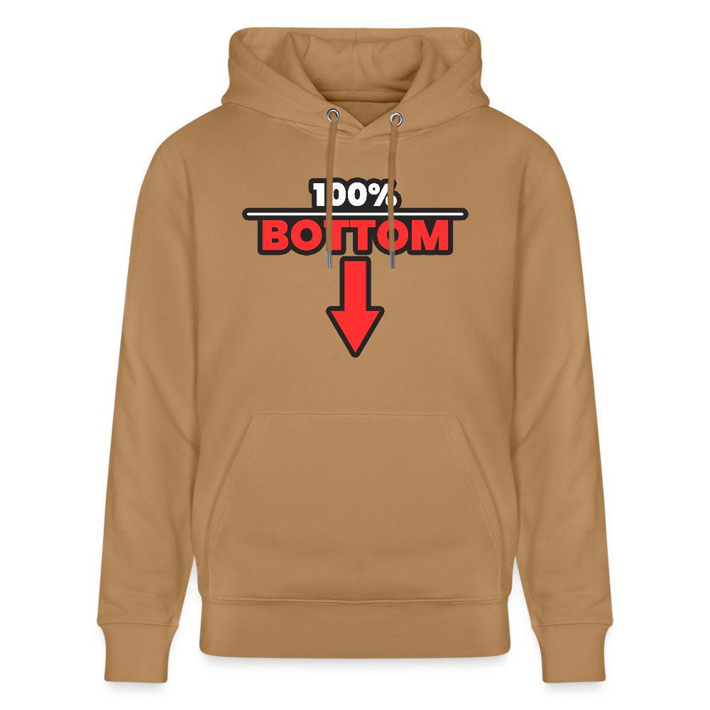 100% BOTTOM [PFEIL] | Kink Fetish Pride Bio-Hoodie Unisex - Karamell 