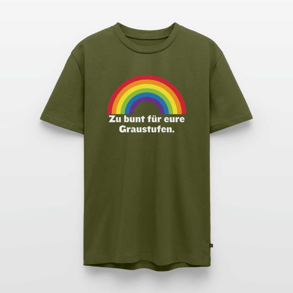 Zu bunt für eure Graustufen Premium Pride T-Shirt - Khaki