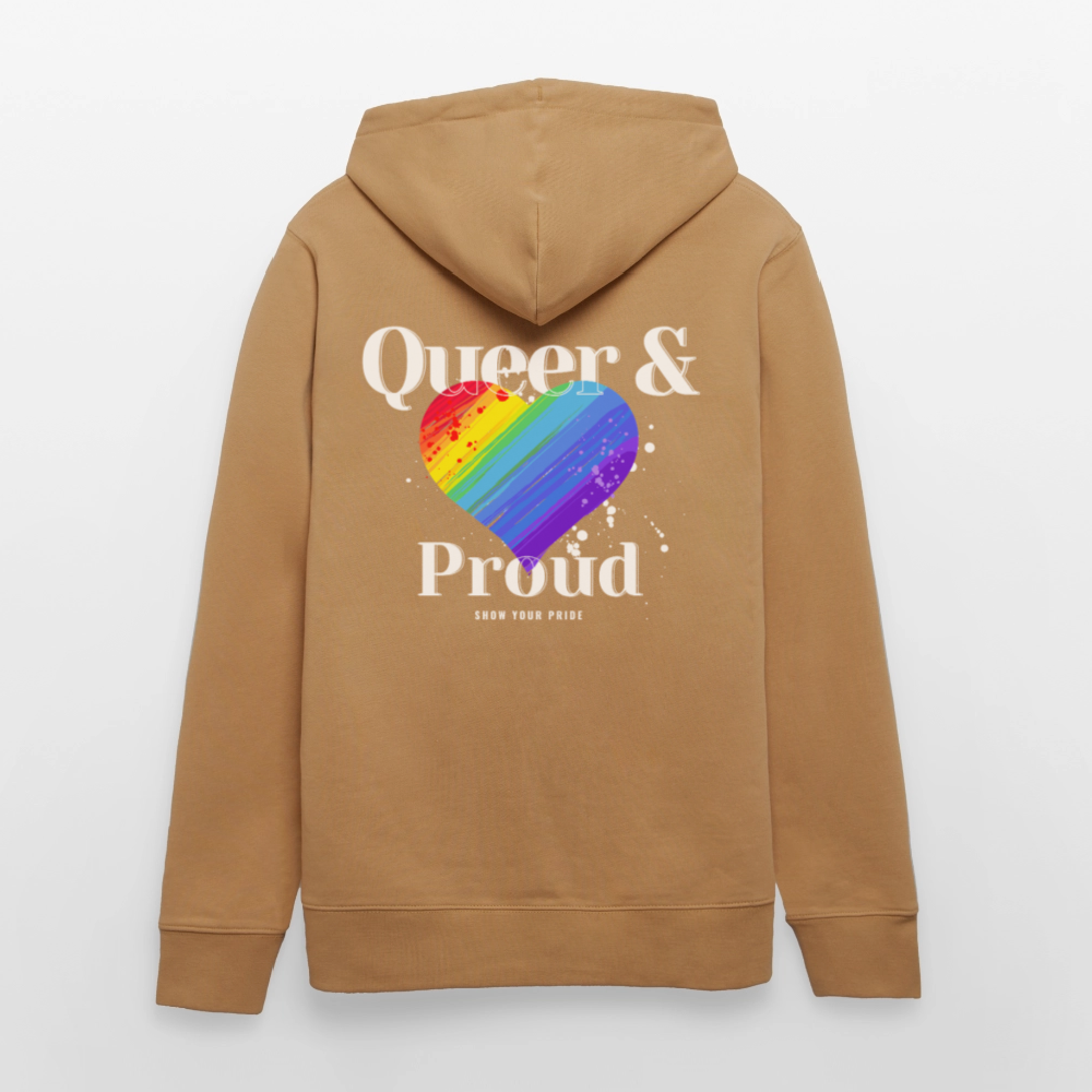 Queer & Proud | Pride Bio-Hoodie Unisex - Karamell 