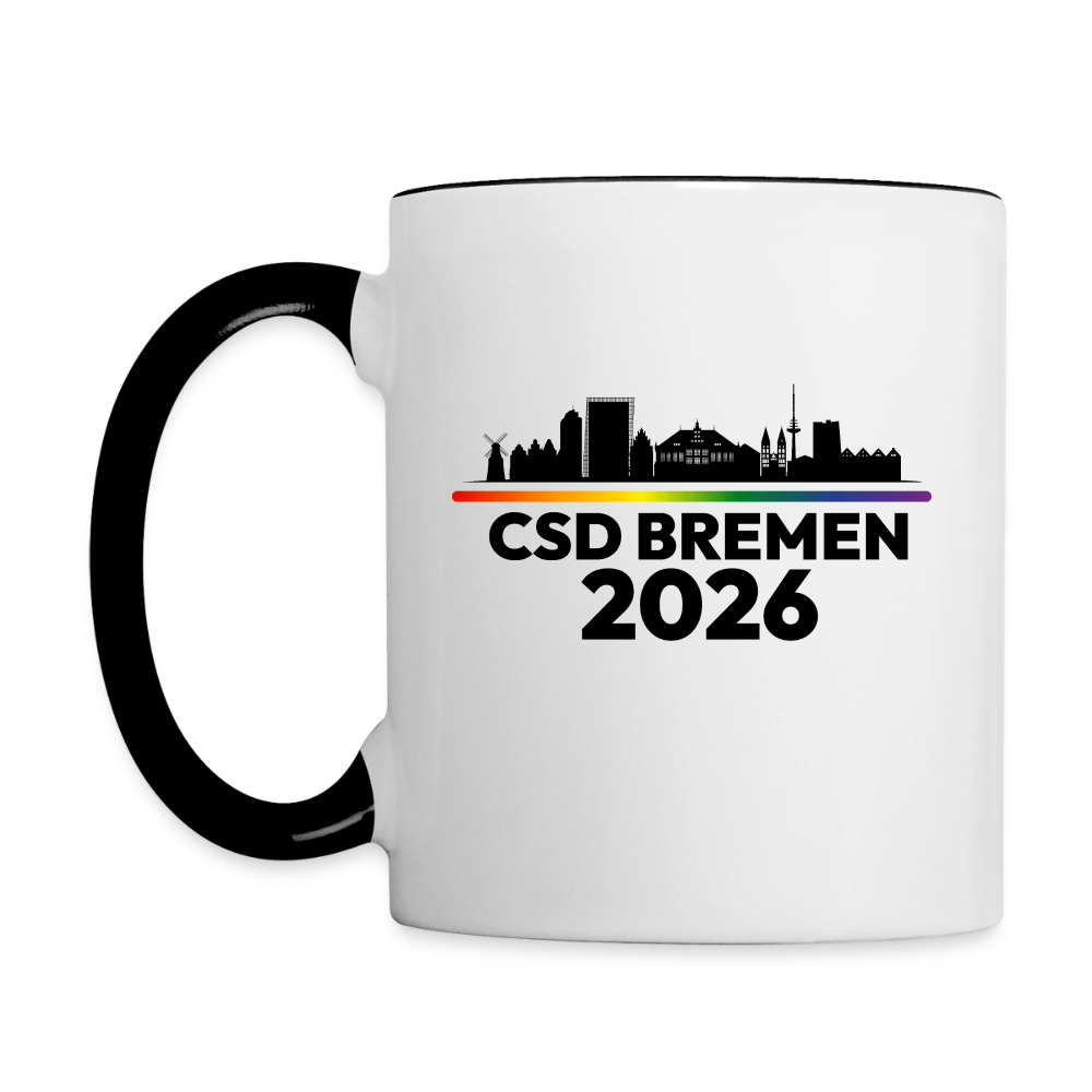 CSD BREMEN 2026 Pride Tasse zweifarbig - Weiß/Schwarz