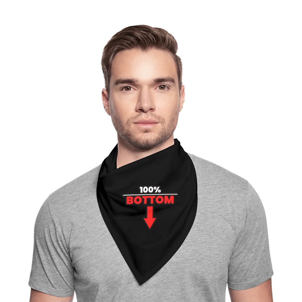 100% BOTTOM [PFEIL] | Kink Fetish Pride Bandana - Schwarz