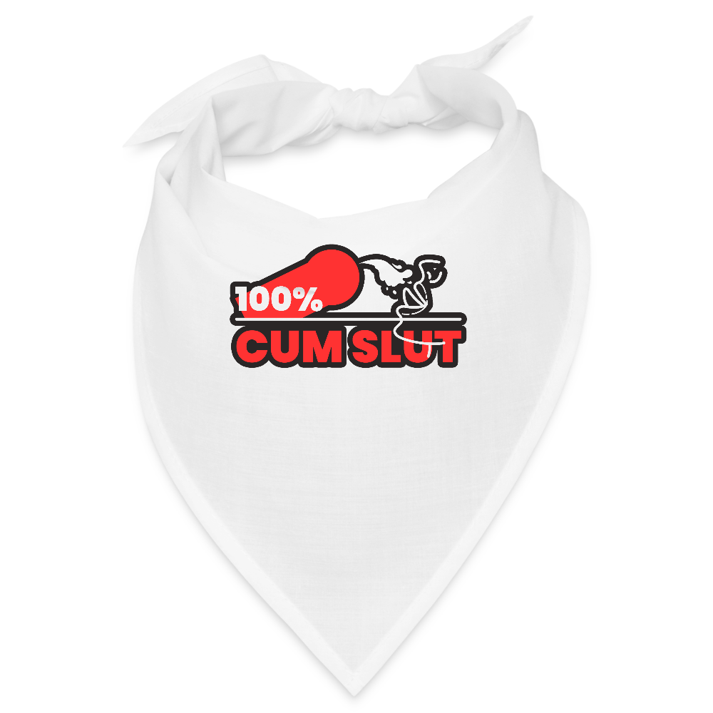 100% CUM SLUT | Kink Fetish Pride Bandana - Weiß