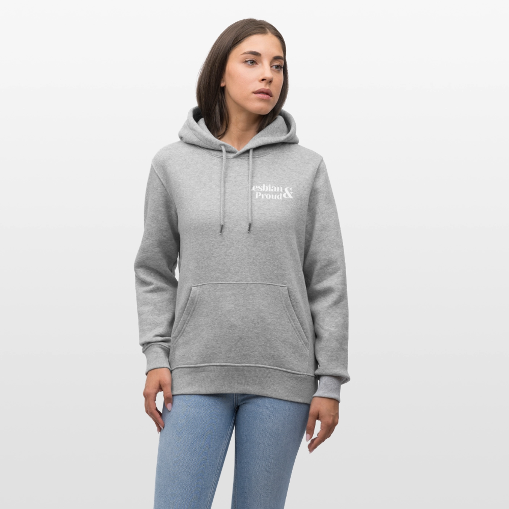 Lesbian & Proud | Pride Bio-Hoodie Unisex - Grau meliert