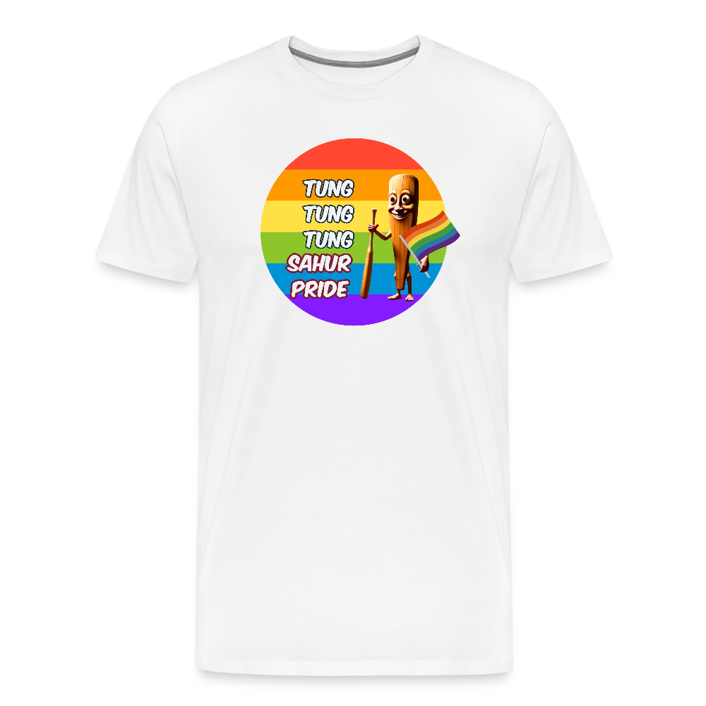 Tung Tung Tung Sahur Pride Premium T-Shirt - Weiß