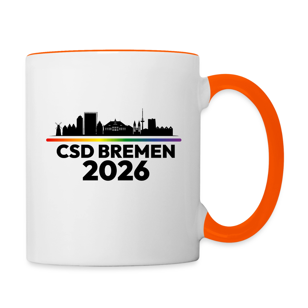 CSD BREMEN 2026 Pride Tasse zweifarbig - Weiß/Orange