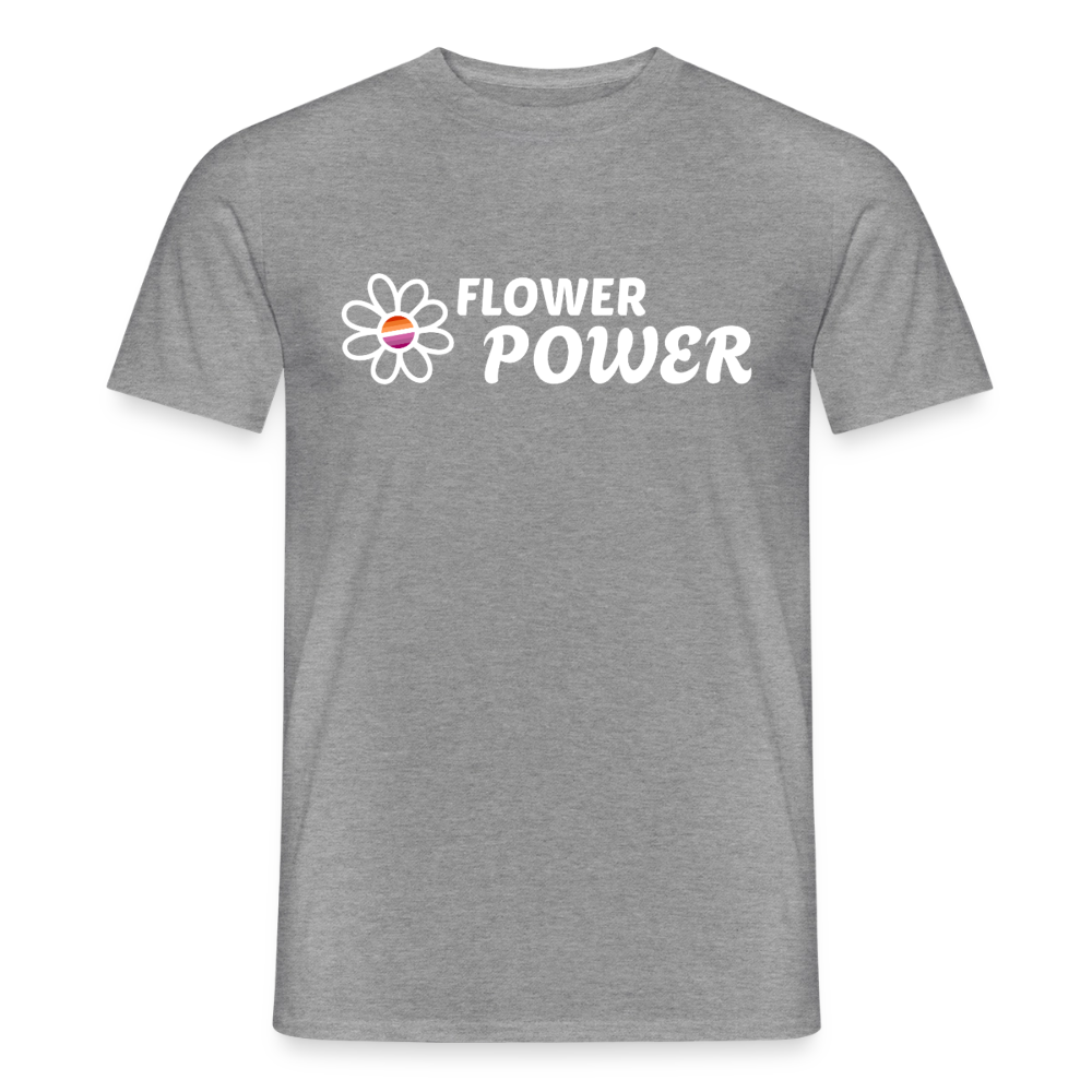 Flower Power Lesbisch T-Shirt | Retro WLW Pride LGBTQ - Graphit meliert