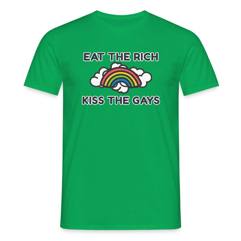 Eat the Rich, Kiss the Gays! T-Shirt - Kelly Green