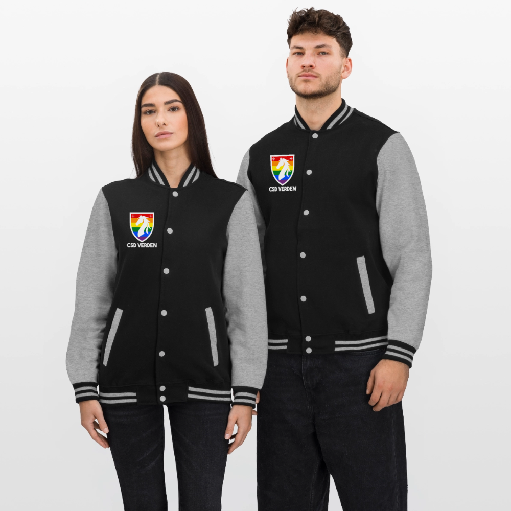 CSD Verden | Pride College-Sweatjacke - Schwarz/Grau meliert