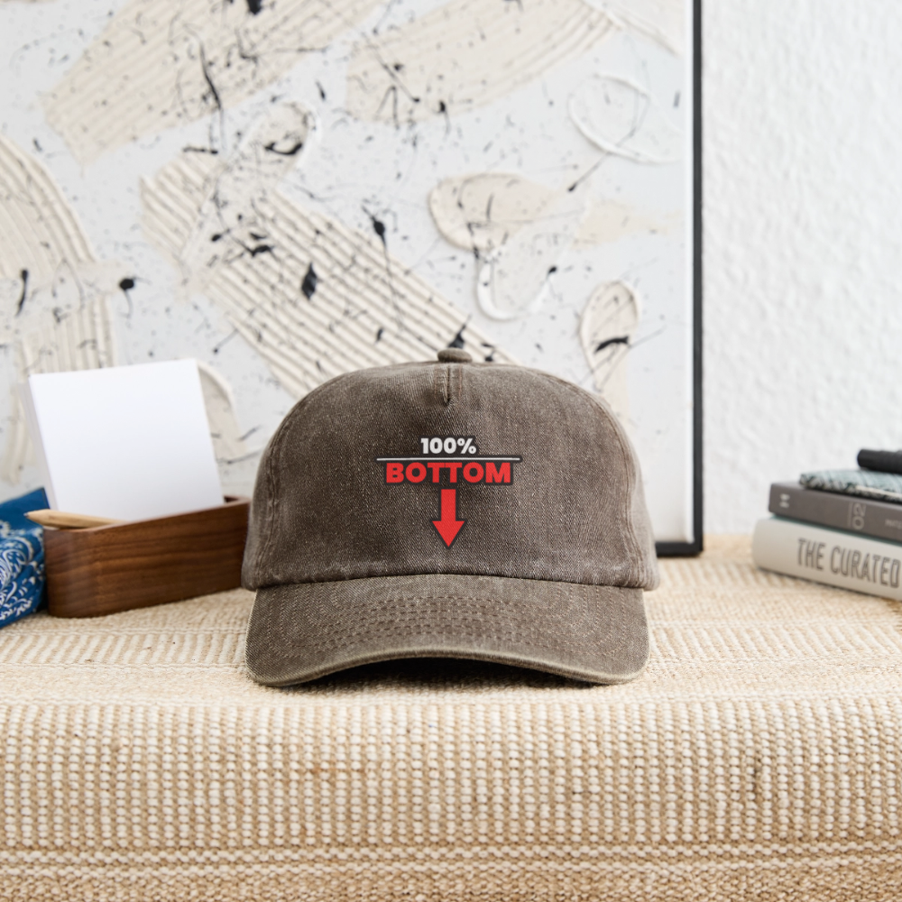 100% BOTTOM [PFEIL] | Kink Fetish Pride Vintage Cap - Vintage Braun
