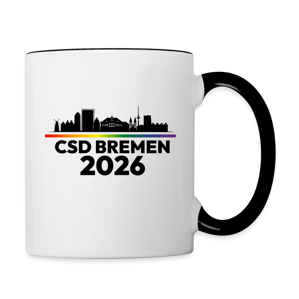CSD BREMEN 2026 Pride Tasse zweifarbig - Weiß/Schwarz