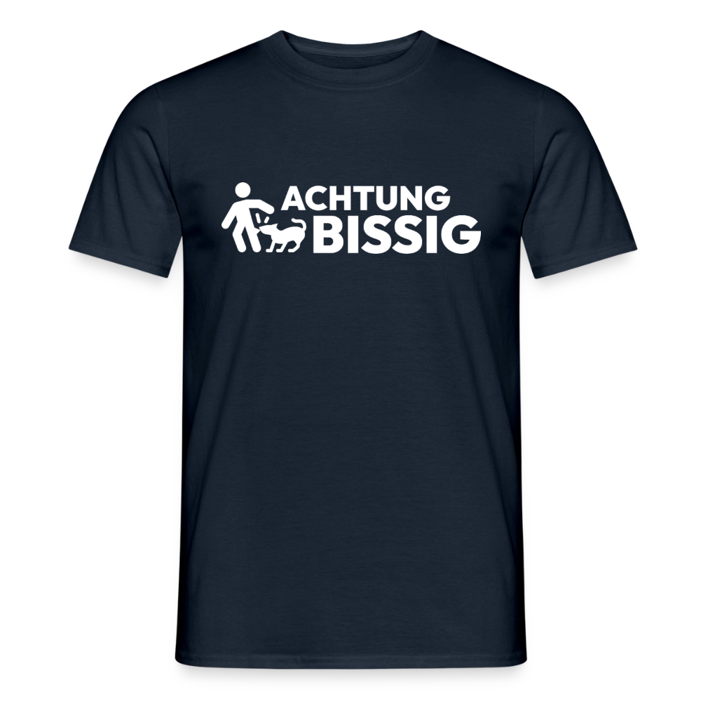 Achtung Bissig T-Shirt | Puppy Play Statement - Navy