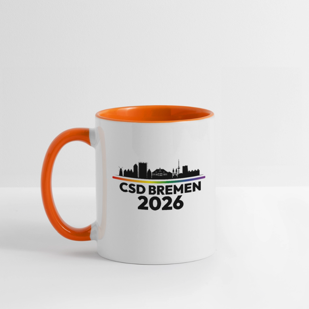 CSD BREMEN 2026 Pride Tasse zweifarbig - Weiß/Orange