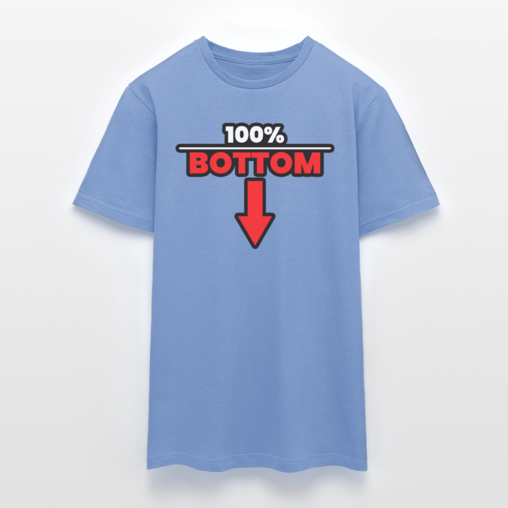 100% BOTTOM [PFEIL] | Kink Fetish Pride T-Shirt - carolina blue