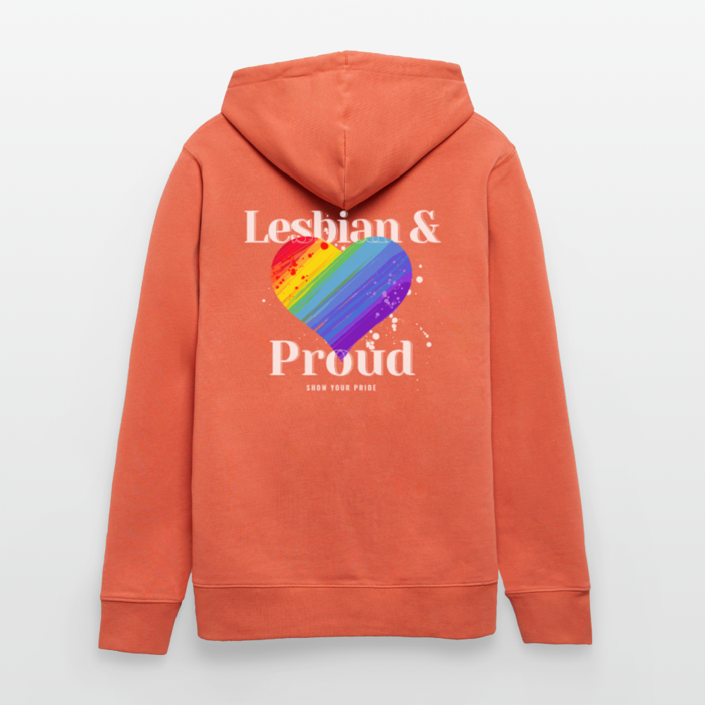 Lesbian & Proud | Pride Bio-Hoodie Unisex - Hellrot