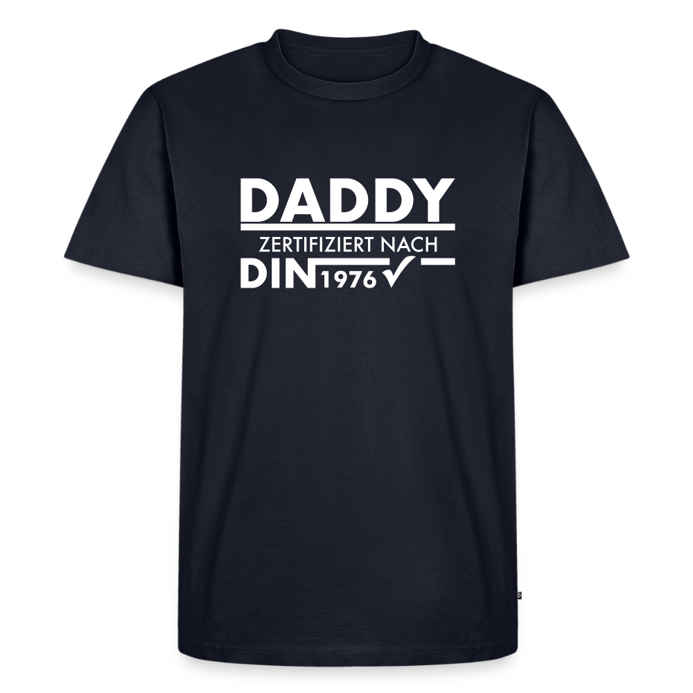 Personalisiertes „Daddy Zertifiziert“ T-Shirt – Nach DIN-Norm [Jahr] - Navy