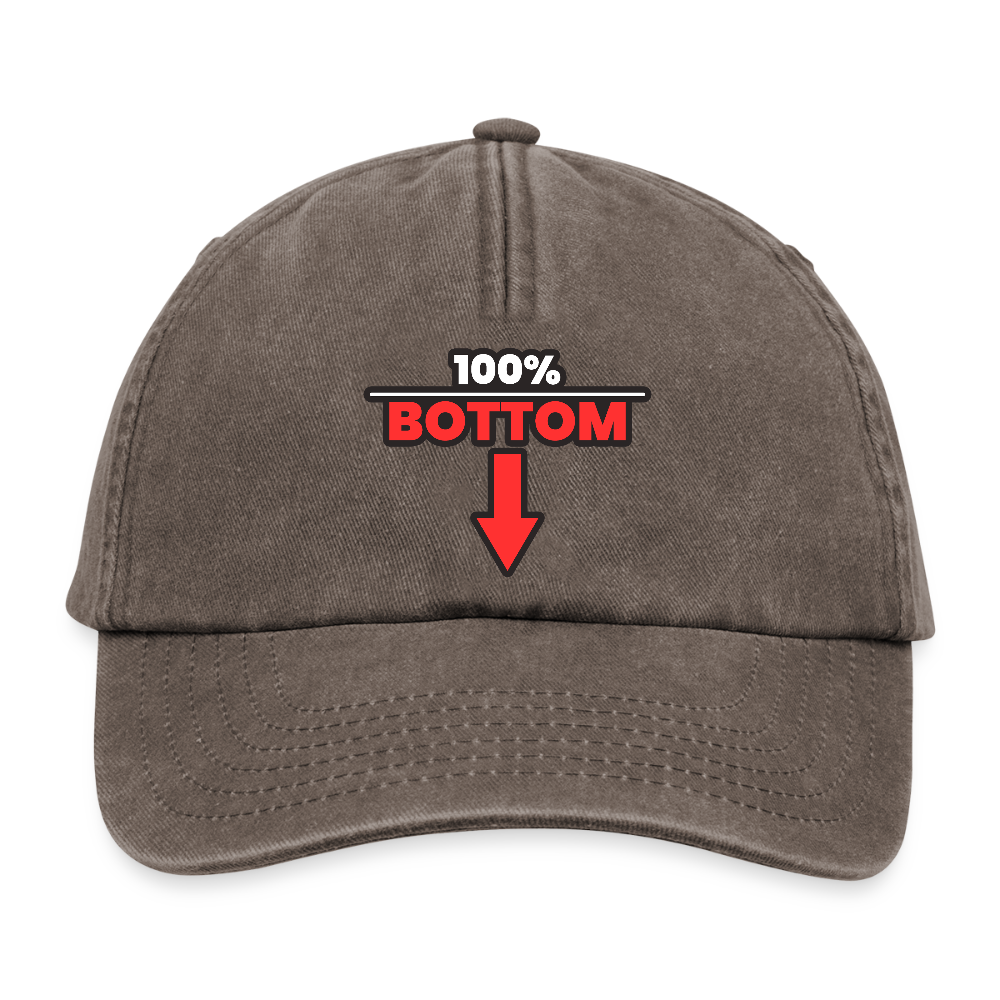 100% BOTTOM [PFEIL] | Kink Fetish Pride Vintage Cap - Vintage Braun